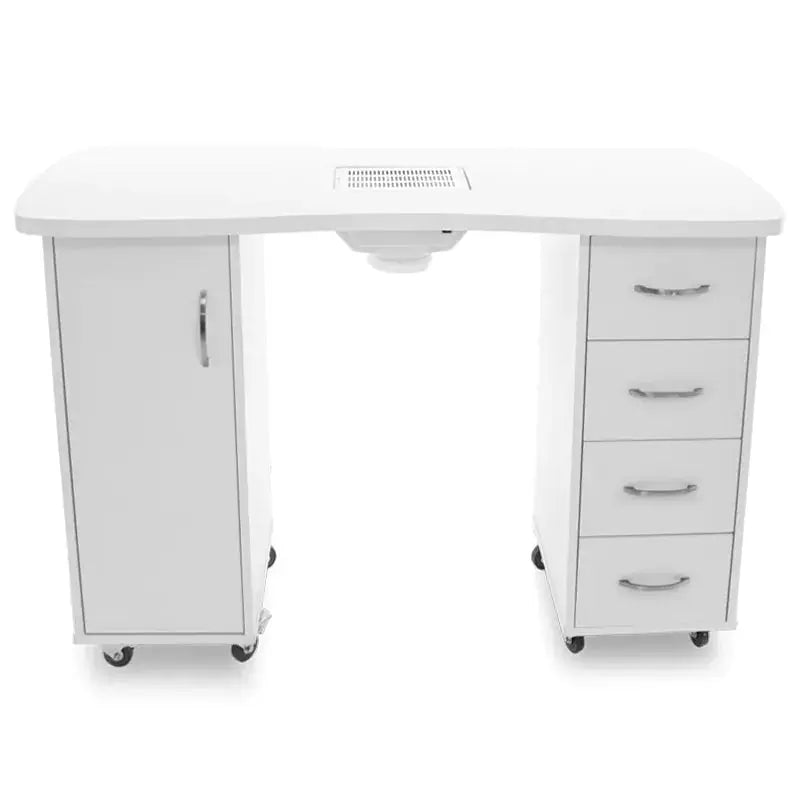 Desk 2027 white two cabinets with an absorber BarberCity