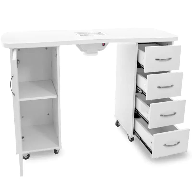 Desk 2027 white two cabinets with an absorber BarberCity
