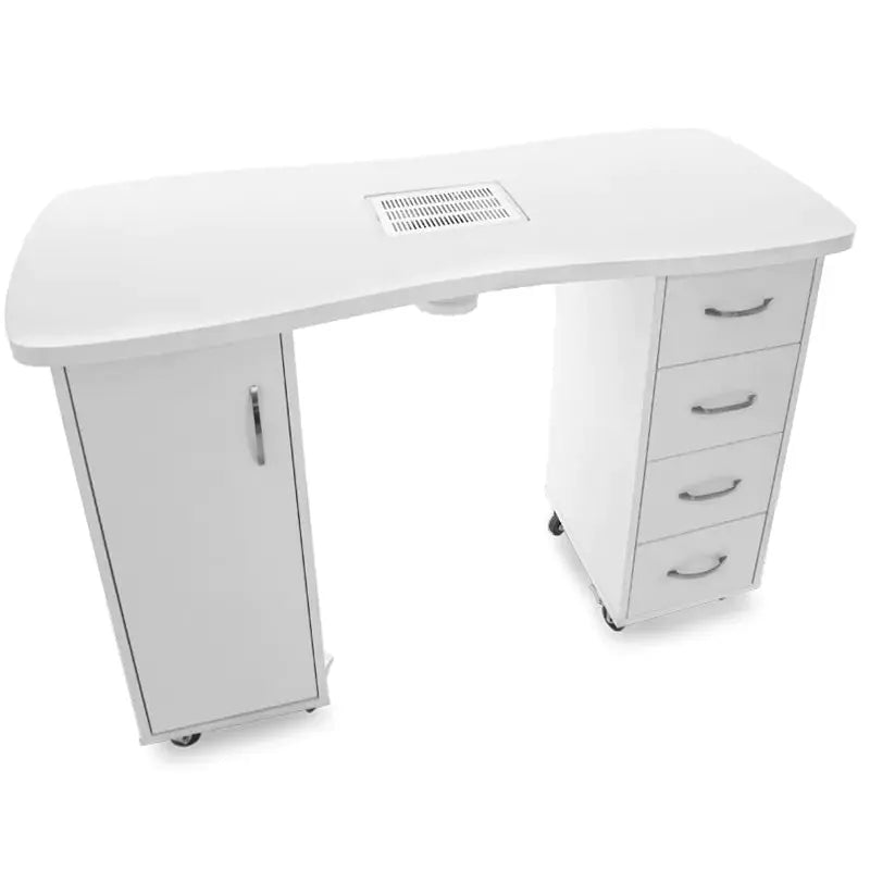 Desk 2027 white two cabinets with an absorber BarberCity