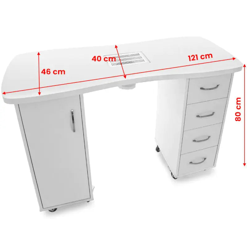 Desk 2027 white two cabinets with an absorber BarberCity