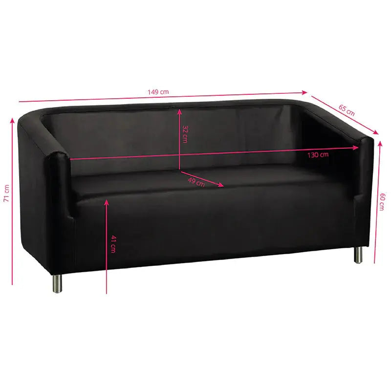Sofa to the waiting room m021 black Gabbiano