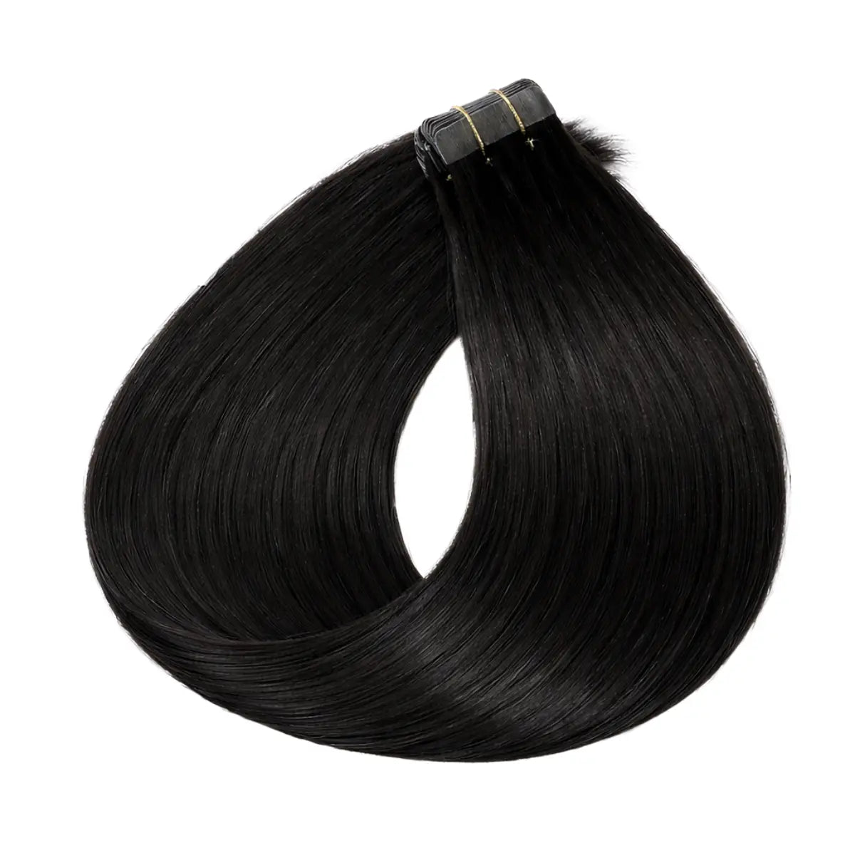 Tape-in Löshår Äkta Remy – Natural Black 1B (Color #1B) | 60 cm | Double Drawn Extensions