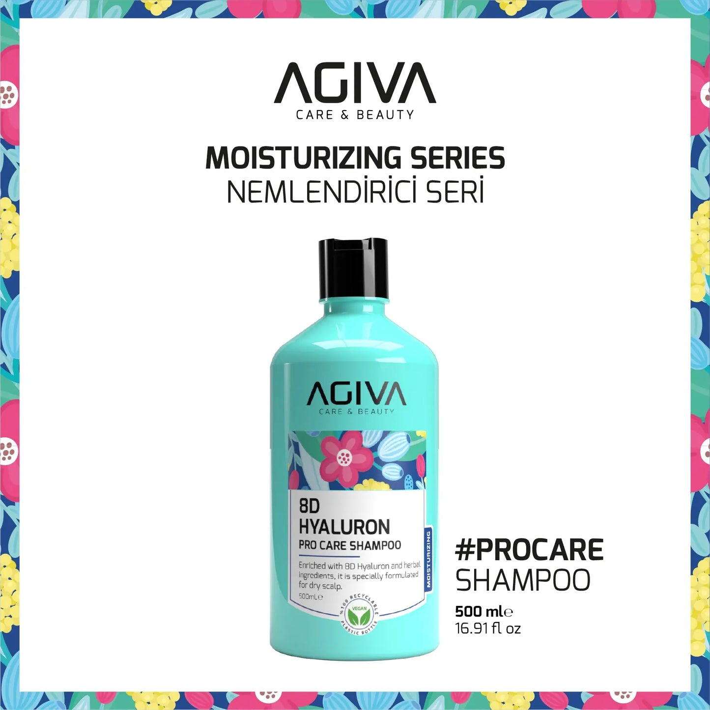 8D Hyaluron Pro Care Shampoo - 500 AGIVA