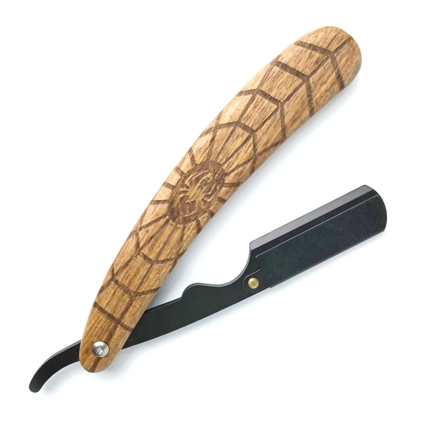 Rakkniv - Spider Trä och svart BarberCity