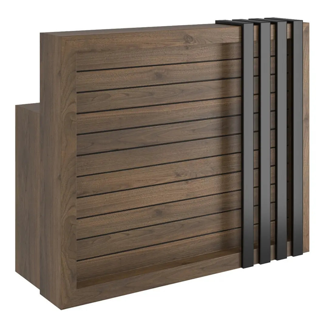 Receptionsdiskar Trä Brunt och svart BarberCity