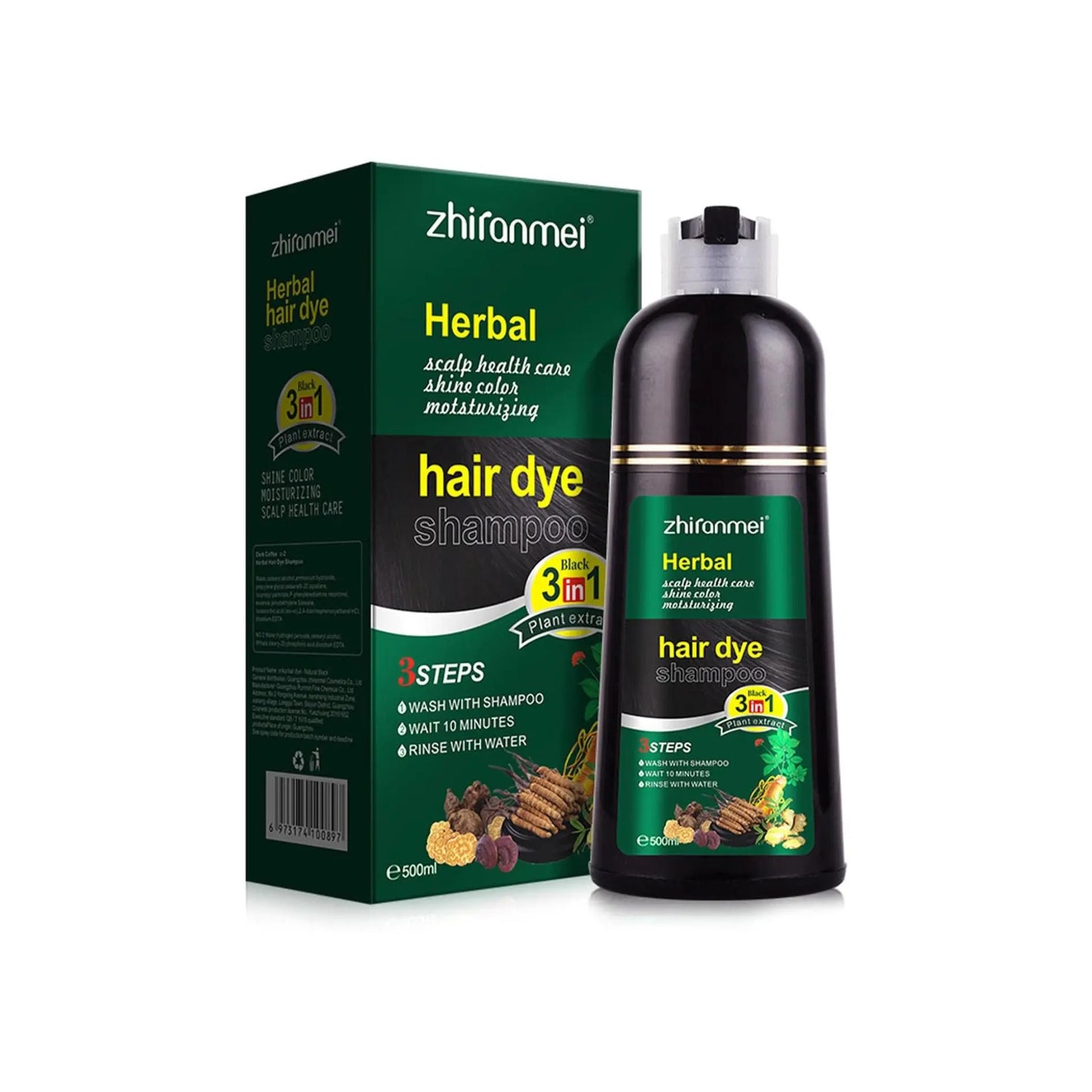 Black Hair Dye Shampoo 3 i 1 500ml My Store