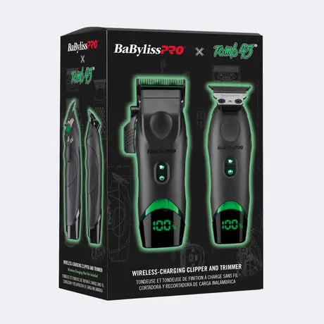 BaBylissPRO® X Tomb45® Wireless-Charging Clipper & Trimmer Duo - BarberCity