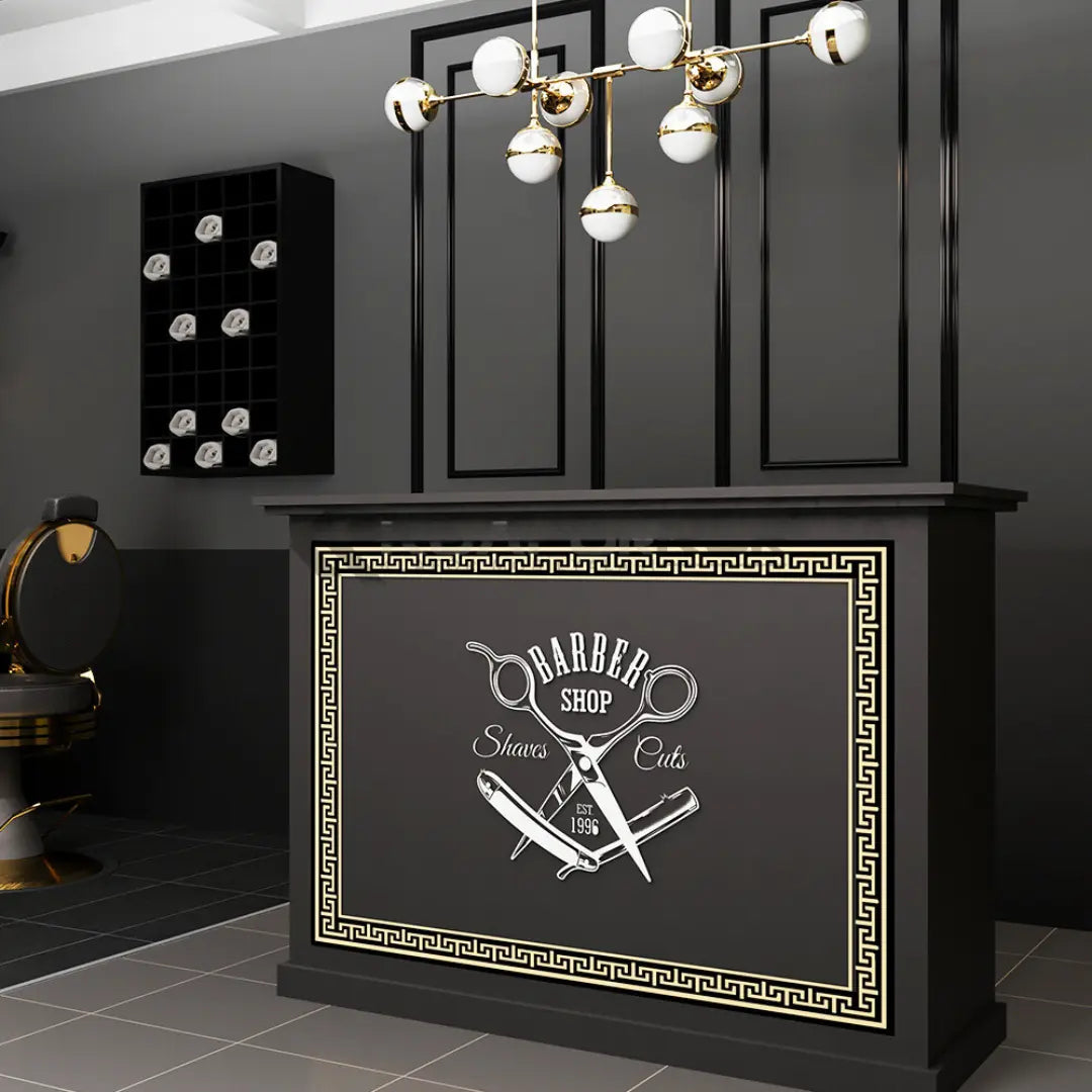 Luxe Receptionsdiskar Svart-Guld BarberCity