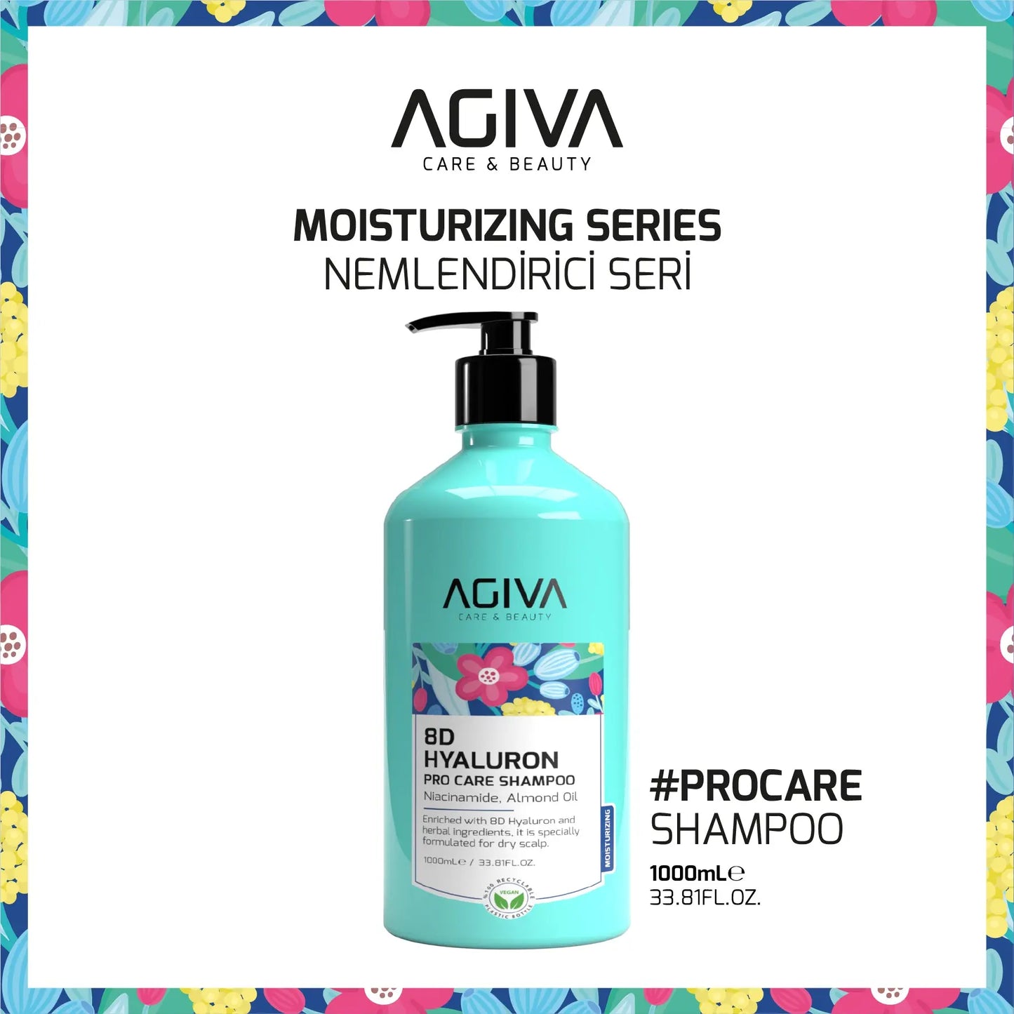 8D Hyaluron Pro Care Shampoo - 1000 AGIVA