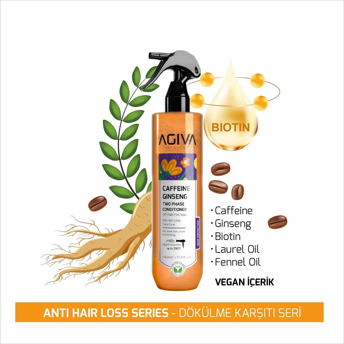 Caffeine Ginseng Pro Care Two Phase Conditioner AGIVA