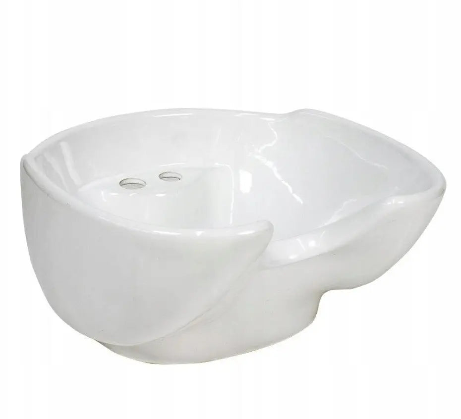 Professionell Keramisk Tvättställsskål till Frisörtvätt – Vit BarberCity