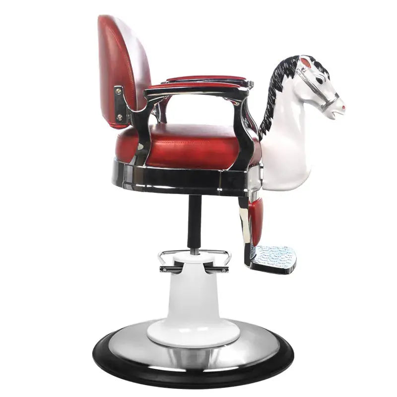 children's barber chair, maroon horse