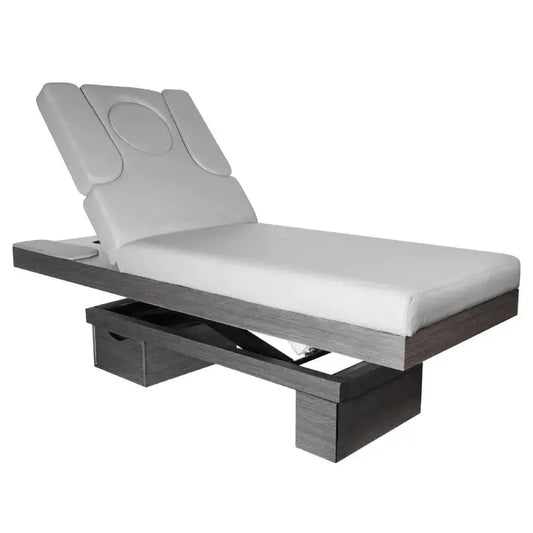 Spa cosmetic bed azzurro wood heated light gray BarberCity