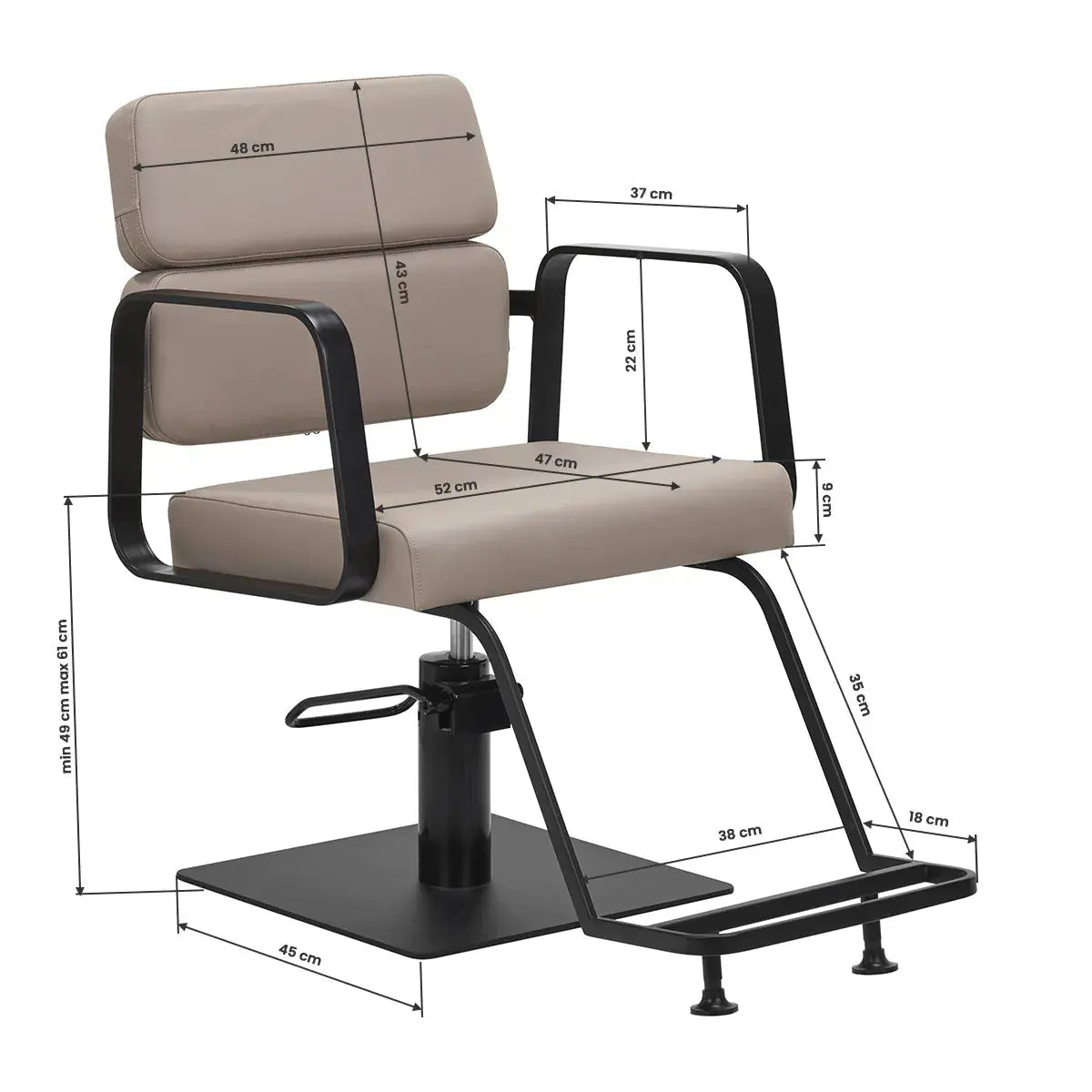 Porto-BM hairdressing chair black beige Gabbiano