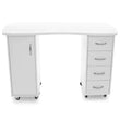 Desk 2027 white two cabinets BarberCity