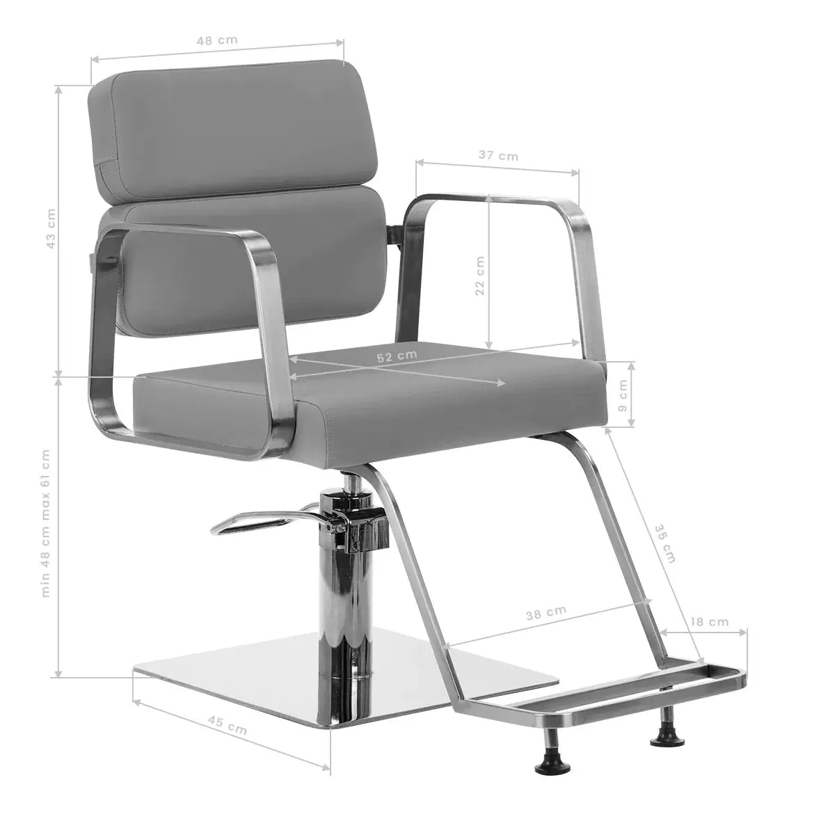 Porto hairdressing chair grey Gabbiano