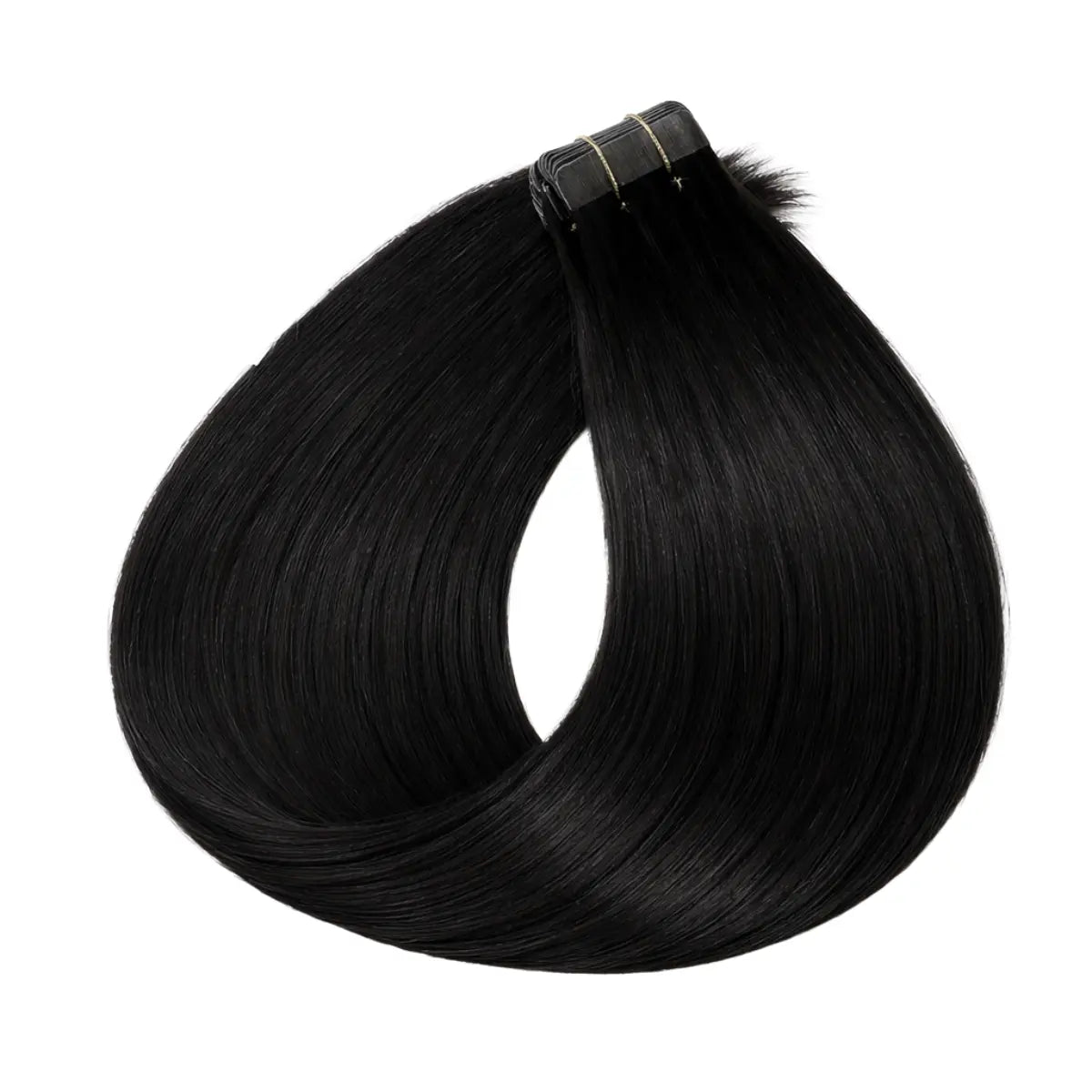 Tape-in Löshår Äkta Remy – Black 1.0 (Color #1) | 60 cm | Double Drawn Extensions