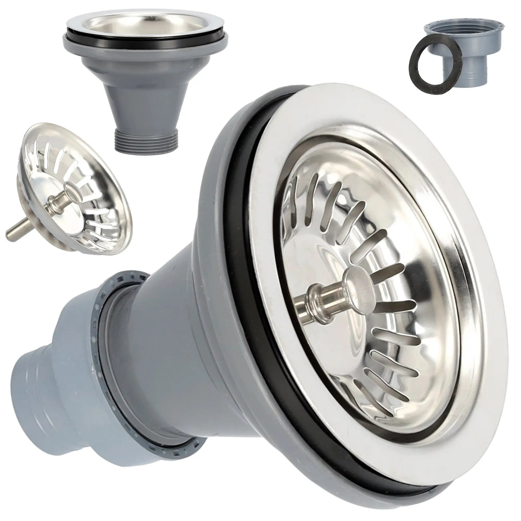 Rostfri Odlöpstratt med Sil för Tvättställ, Kosmetik BarberCity