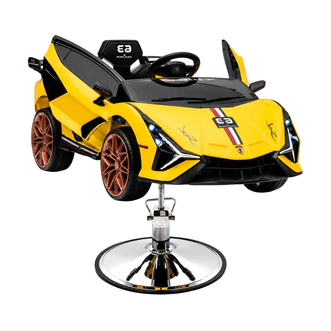 Kids Barber Chair Sports Car Yellow BarberCity