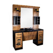 BARBER STYLING UNIT / MIRROR wood and black BarberCity