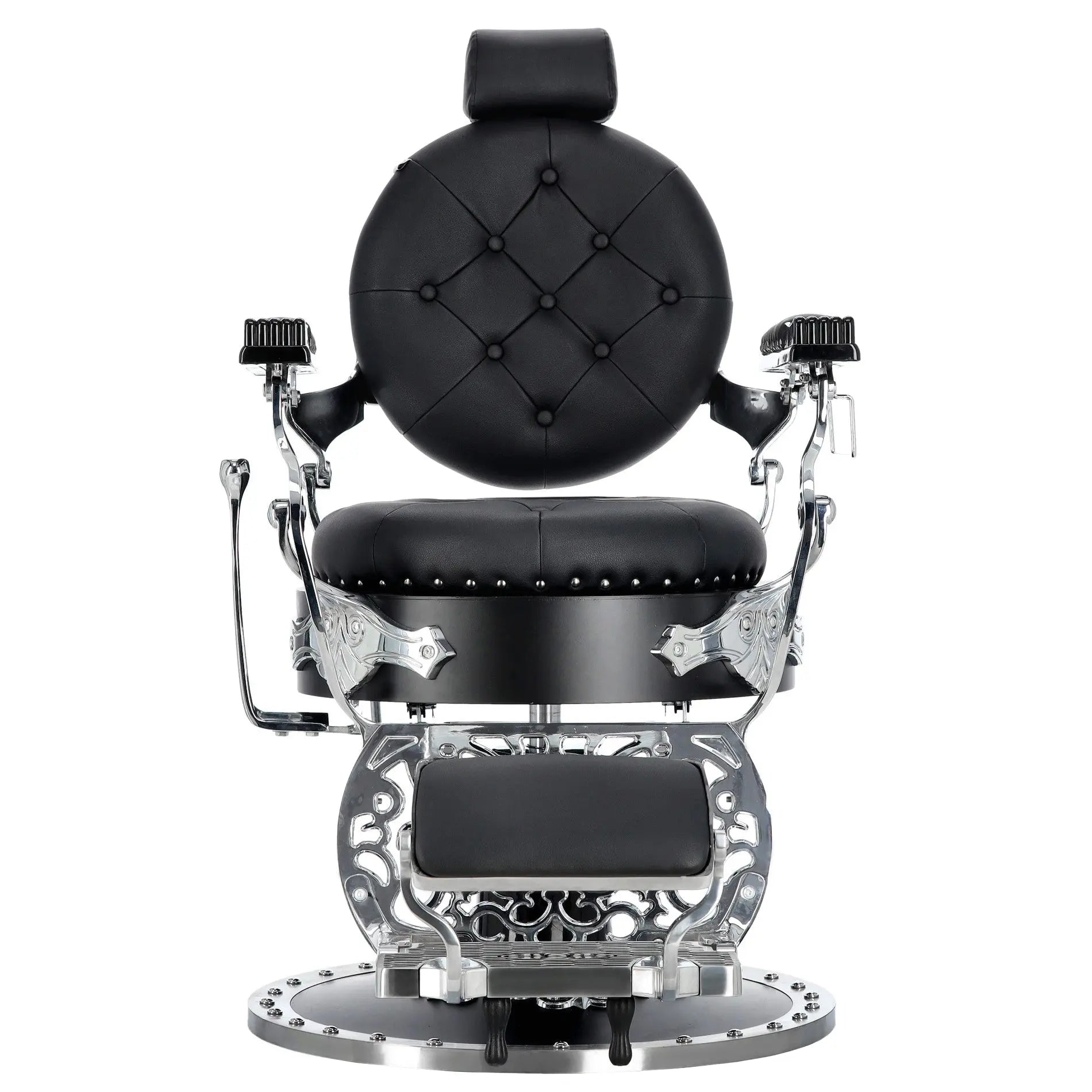 Kingdom Barber Chair Black - Silver