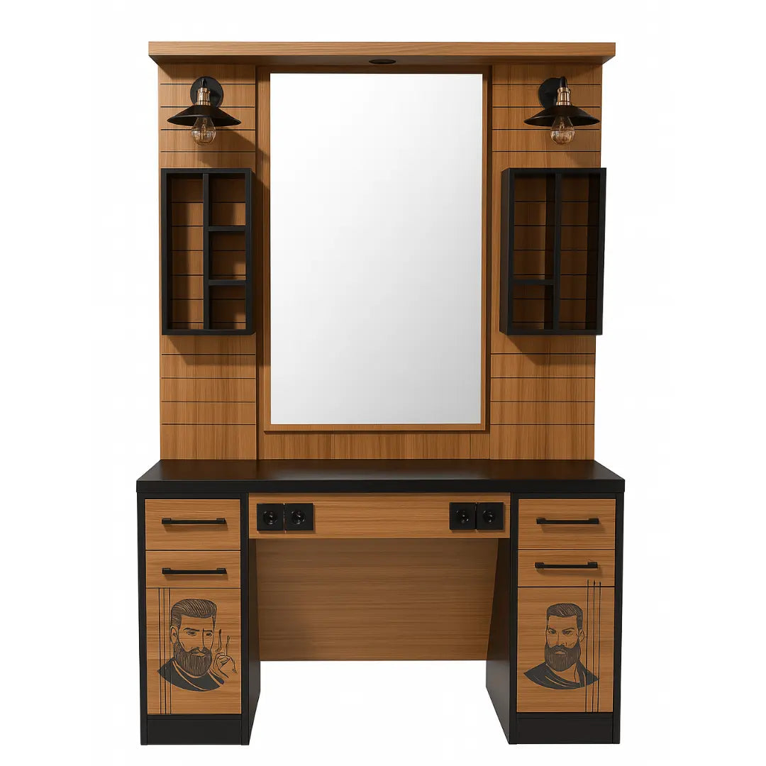 Barberarbänk med spegel och tvättställ BarberCity