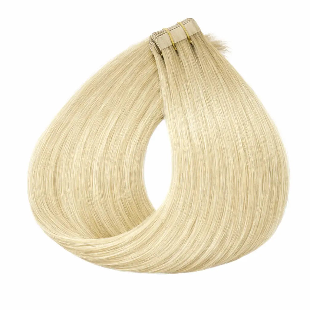 Professionellt Tape-in Löshår 60 cm – Äkta Remy Double Drawn – Light Beige Blonde 9.0–10.0 Extensions