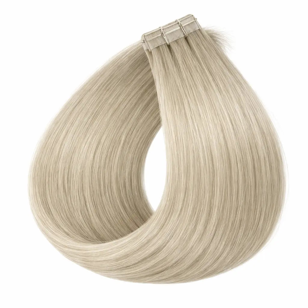 Tape-in Löshår 60 cm – Äkta Remy Double Drawn – Beige Ash Blonde 9.0–9.1 Extensions