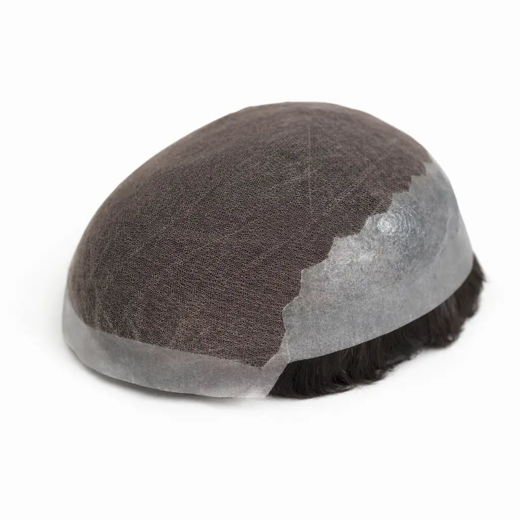 Q6 Swiss Lace Hårsystem 8x10" – Remy Hår – 1B Off Black Hårsystem