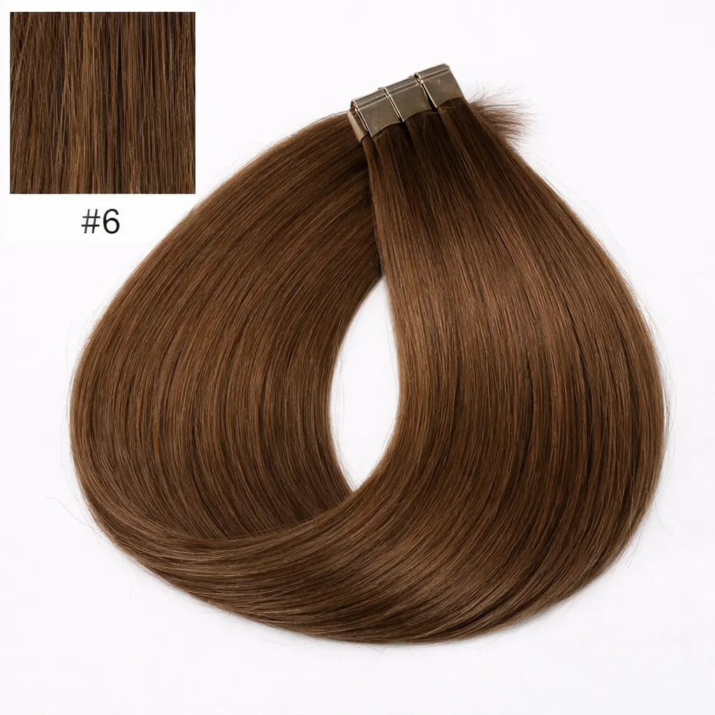 Tape-in Löshår Äkta Remy – Dark Blonde 6.0 (Color #6) | 60 cm