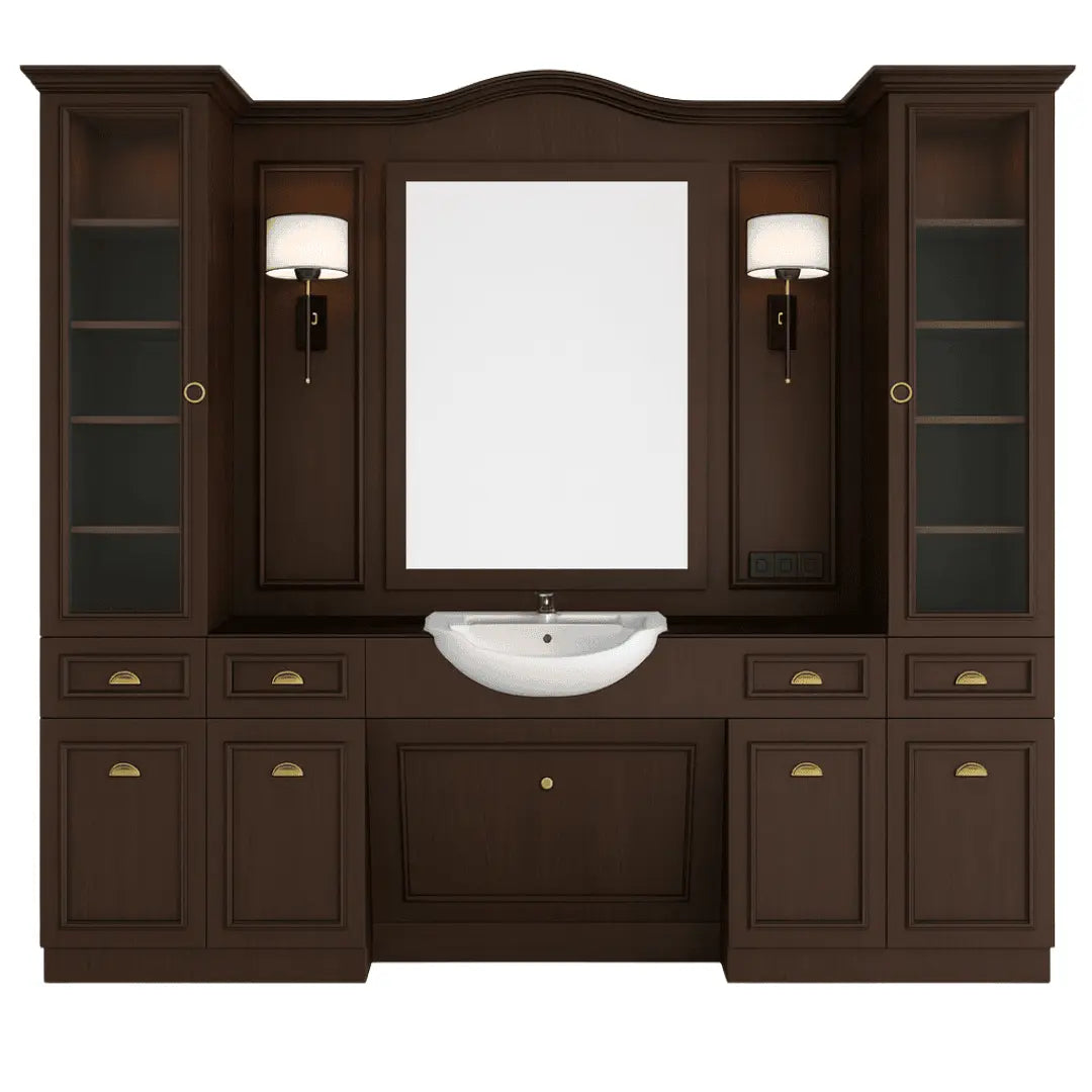 Klassisk Barberarstation i Mörkbrun Ek BarberCity