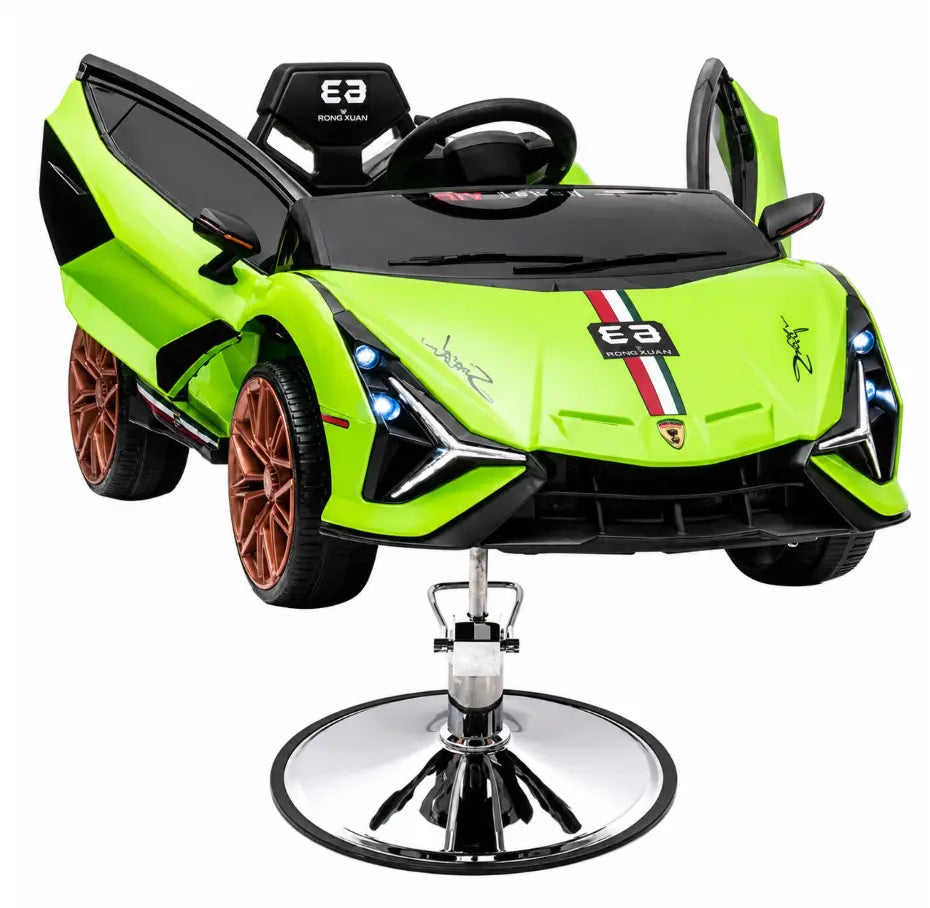 Kids Barber Chair Sports Car Green BarberCity