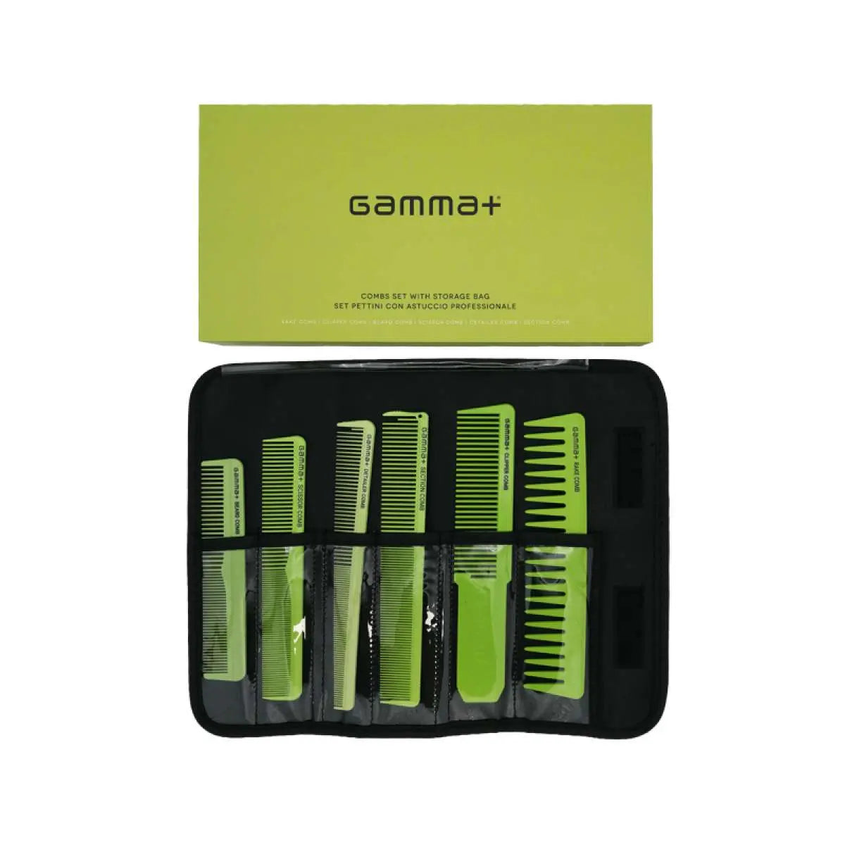 Gamma+ Professional Comb Set 6 pcs with Storage Bag GAMMA+