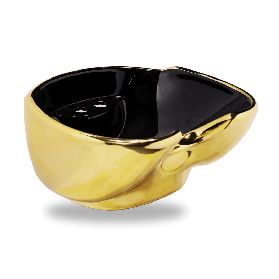 Professionell Keramisk Tvättställsskål till Frisörtvätt – Guld BarberCity