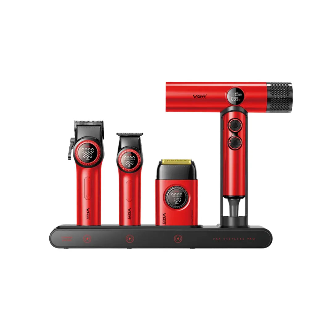 VGR 4-i-1 Professionellt Grooming Kit – Röd VGR