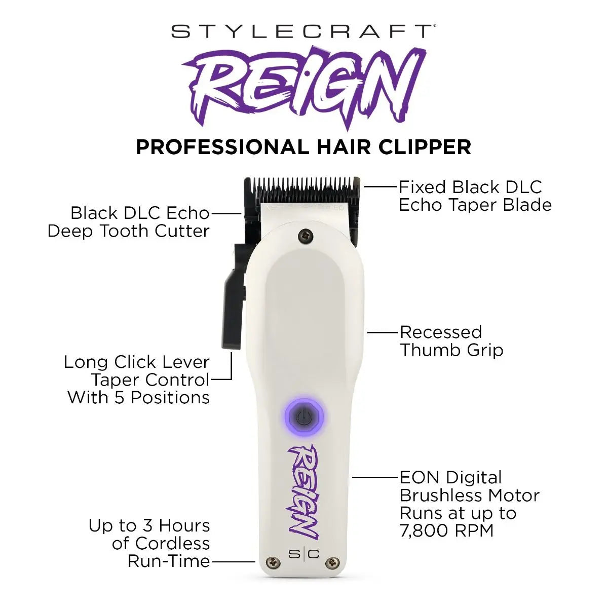 SC Reign Professional Hair Clipper Stylecraft