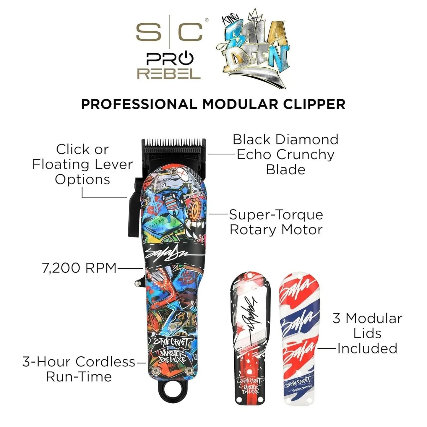 StyleCraft Rebel Limited – Super-Torque Cordless Clipper (King SalaDeen Edition) Stylecraft